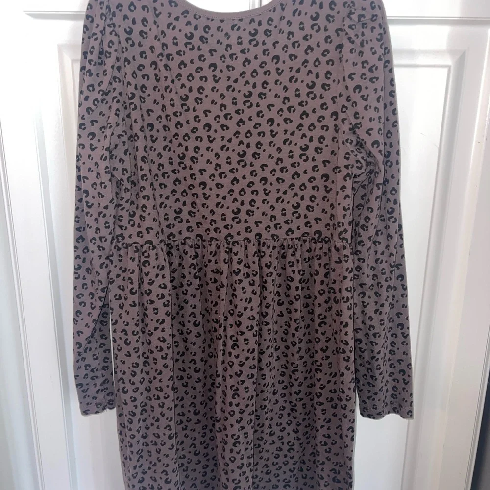 H&M Girls Leopard Print‎ Dress Brown Black Sz 8/10